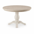 Round Wooden Dining Table with Pedestal Base Beige 120cm
