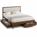 Queen Size Walnut Bed with Storage Drawers