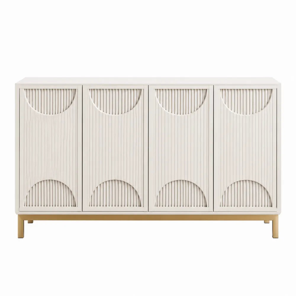 4-Door MDF White Sideboard Buffet 160cm