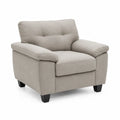 Polyester Fabric Upholstered Armchair Beige 104x98x90 cm