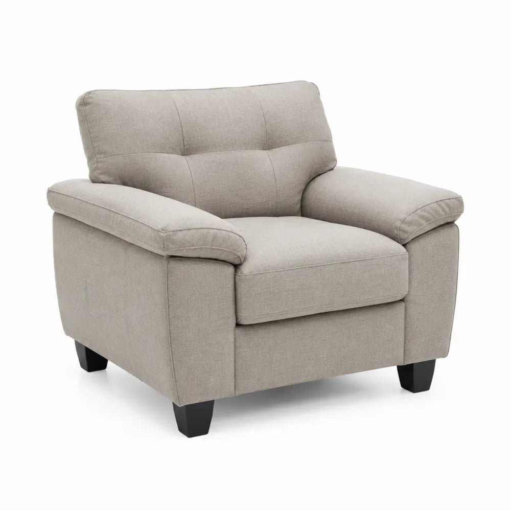 Polyester Fabric Upholstered Armchair Beige 104x98x90 cm