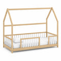 House-Shaped Pine and MDF Toddler Bed with Guardrails 165 cm