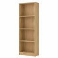 Tall Rectangular Wood Bookcase 4 Shelves 180cm