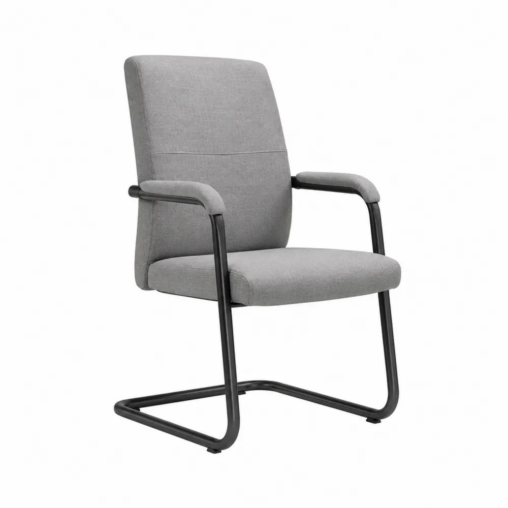 Gray Fabric Upholstered Metal Office Chair