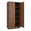 Wooden Storage Cabinet with Adjustable Shelves and Locking Doors 180cm x 80cm x 40cm Brown