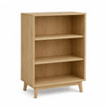 Wood 3-Shelf Bookcase Oak Finish 80cm Height