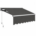 Retractable Polyester Awning Gray 300x250 cm