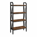 4-Tier Metal Frame Bookshelf with MDF Shelves