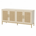 Wood and Cane Sideboard 4-Door 160cm