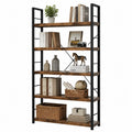 5-Tier Metal Frame Wood Bookshelf 80x30x180 cm