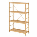 4-Tier Bamboo Bookshelf Storage Unit 120x60x30 cm