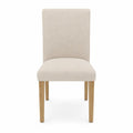 Dining Chair Upholstered Fabric Beige Solid Wood Legs 95cm High