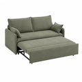 Linen Fabric Convertible Sofa Bed Green 200cm