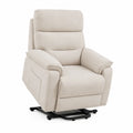 Beige Polyester Recliner Chair with Metal Base