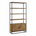 Metal and Oak Veneer 5-Tier Bookshelf 180cm