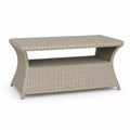 Rectangular PE Rattan Outdoor Coffee Table with Shelf Beige 120cm x 50cm x 45cm