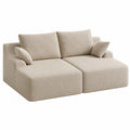 Beige Fabric Modular Sofa with Cushions