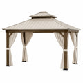 Outdoor Square Steel and Polyester Gazebo with Curtains 300x300x260cm