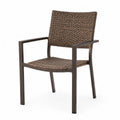 Brown Wicker Chair with Aluminum Frame