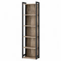 Tall Rectangular Engineered Wood Bookshelf with Steel Frame 180cm