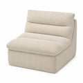 Modern Corduroy Lounge Chair Armless Beige Upholstery 75cm x 90cm x 85cm
