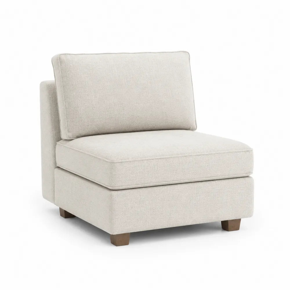 Armless Linen Sectional Sofa Piece Beige 30in x 37in x 35in