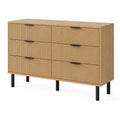Oak Wood Dresser with Black Metal Legs, 120cm