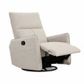 Recliner Chair Polyester Beige Swivel Adjustable