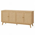 Oak Wood Sideboard with Cane Doors 180cm Natural
