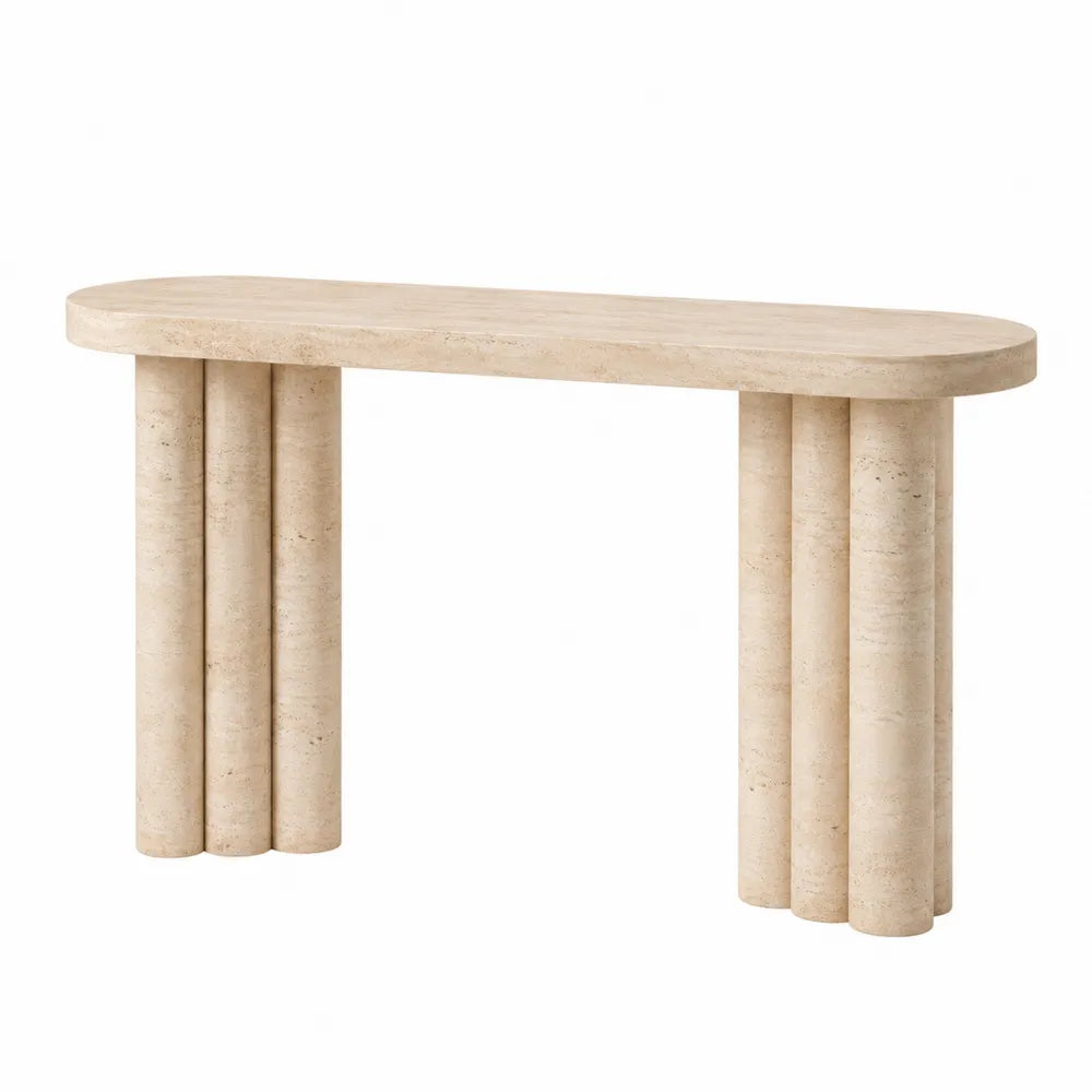Travertine Console Table Beige 120 cm x 40 cm x 75 cm