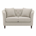 Beige Fabric Loveseat Sofa with Cushions