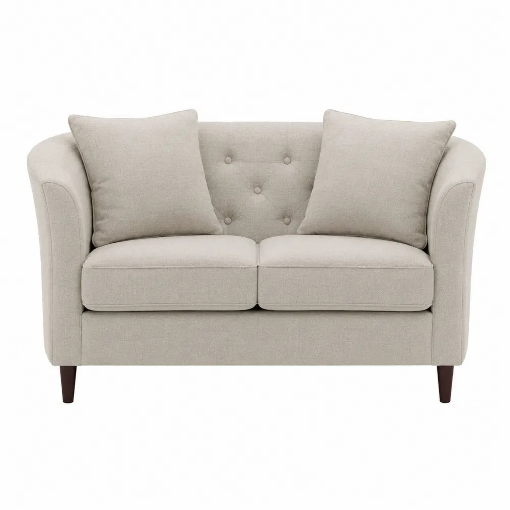 Beige Fabric Loveseat Sofa with Cushions