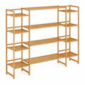 Bamboo Bookshelf with 12 Shelves 158x26x122 cm