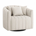 Fabric Swivel Armchair Beige 32x29x30 inches