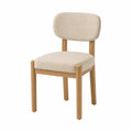 Dining Chair Solid Wood Linen Beige 45x50x80 cm
