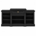 Black MDF TV Stand with Shelves and Drawer